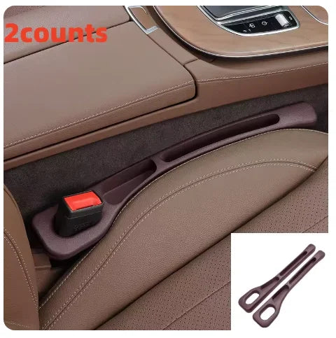 2Pcs Car Seat Gap Filler Organizer PU Universal Car Seat Gap Anti-leak Stopper Strip S close-up view