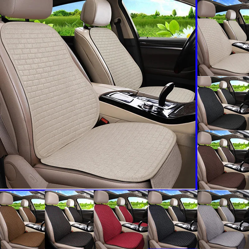 Flax Car Seat Cushion Pad Thick Fiber Filled Seat Cover