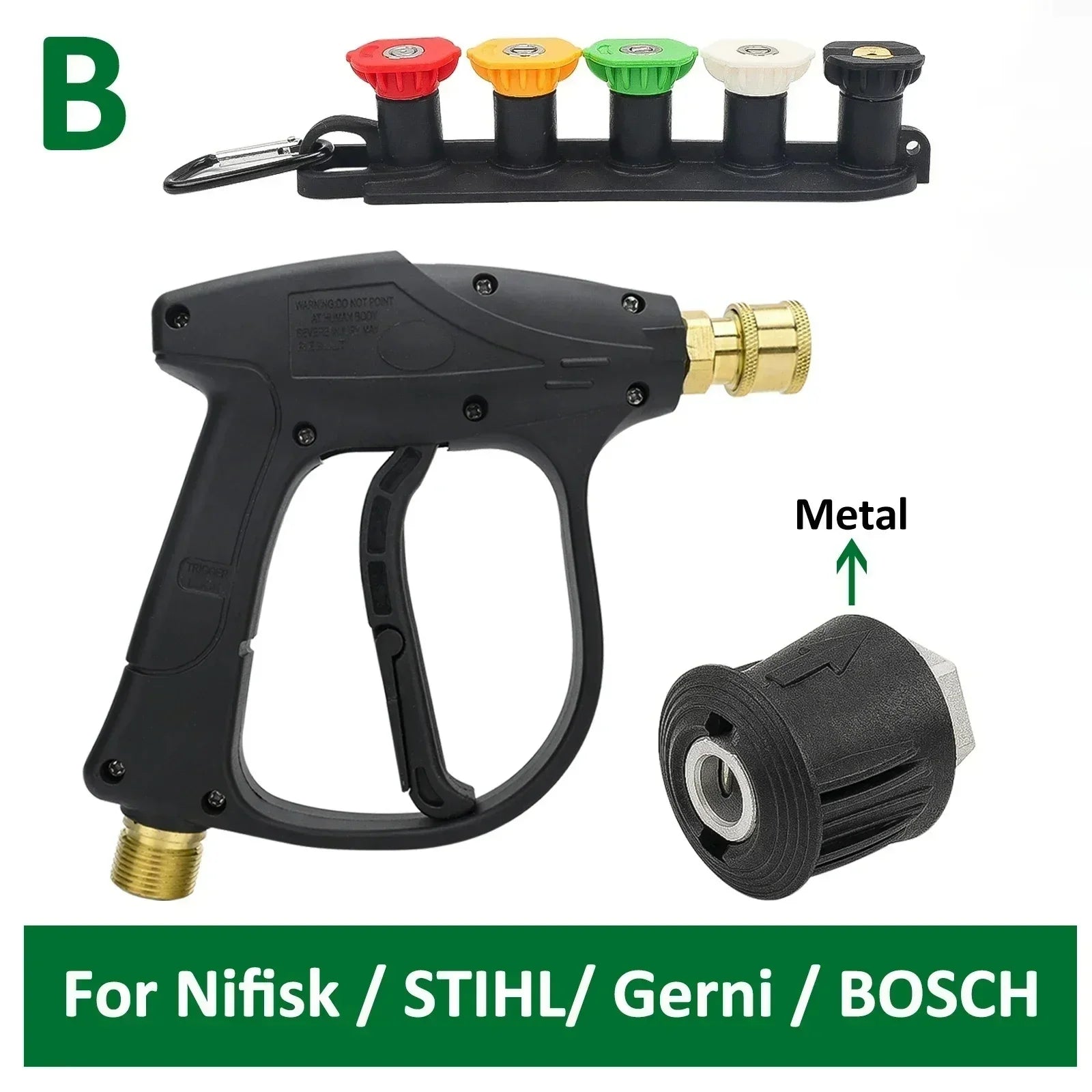 Pressure Washer Gun Kit with Quick Connect Nozzle and Hose Adapters | Compatible wi additional angle