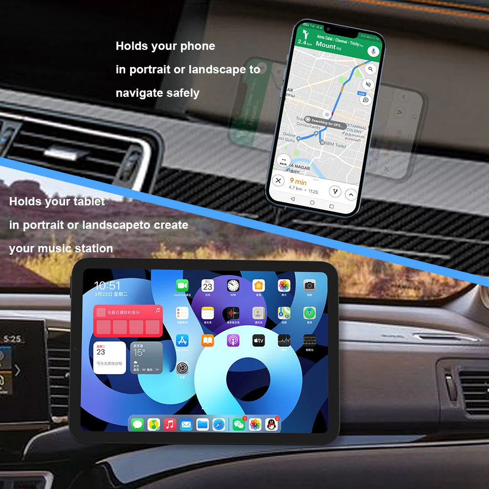 Magnetic Car Phone Mount Rectangle Flat Universal Holder lifestyle view