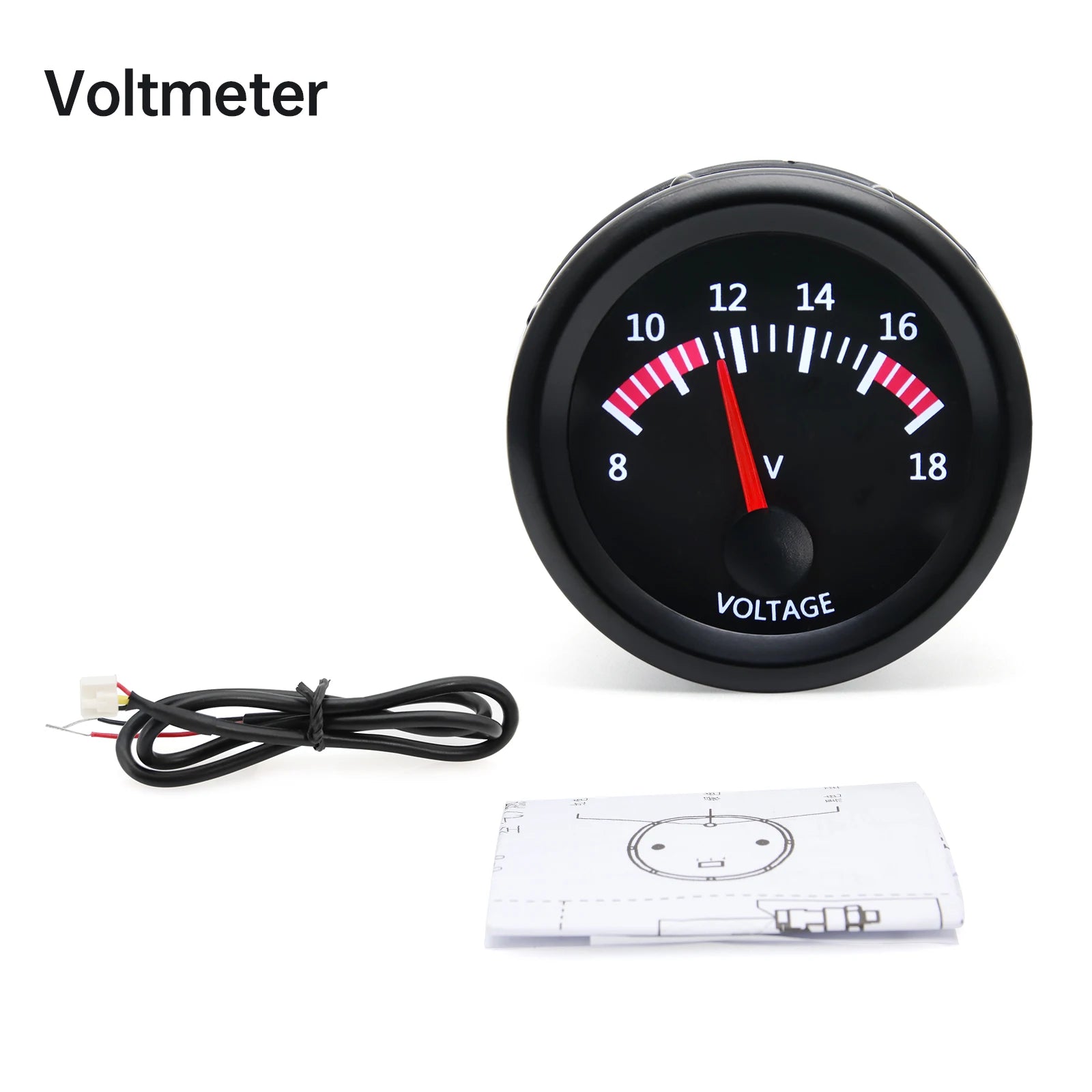 52mm 2 Inch Car Gauge Set | Water Temp Oil Temp Oil Pressure Voltmeter Boost Exhaust alternate view