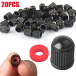 20Pcs Car Tire Tyre Valve Caps with O Rubber Ring Dust Covers Plastic Black Grey Red Stem Valve Caps