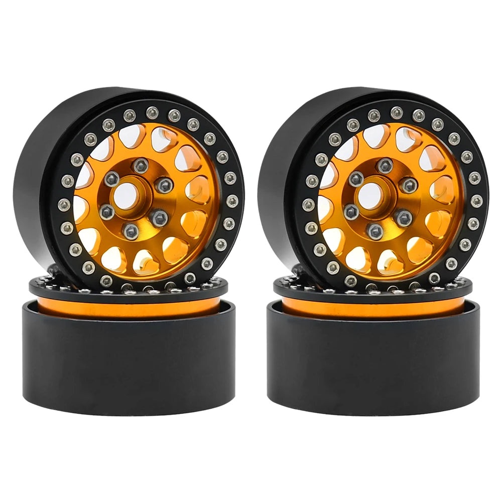Metal 1.9 Beadlock Wheel Rim Hub for 1/10 RC Crawler D90 close-up view