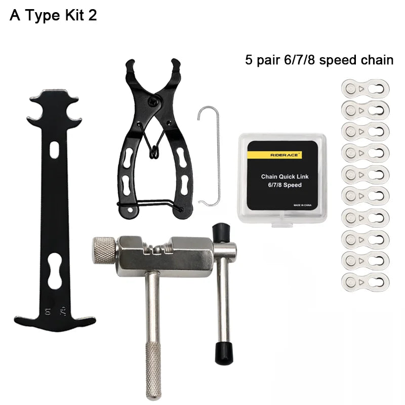 Bicycle Repair Tool Set Chain Wear Checker 6/7/8/9/10/11 Speed Joint Magic Buckle M additional angle