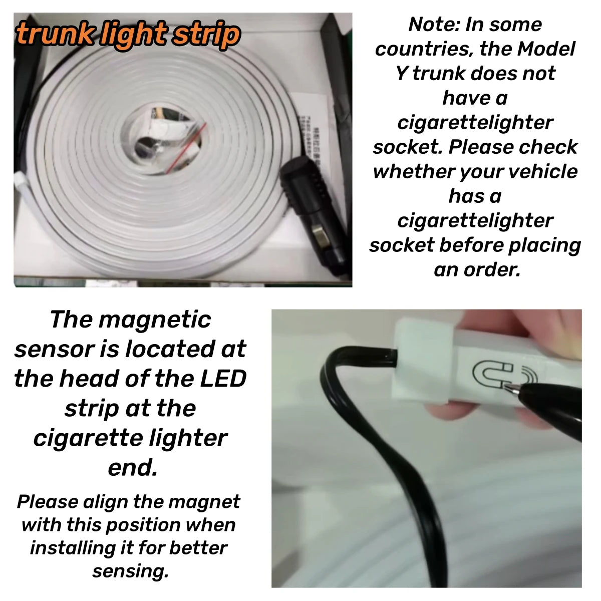 After Trunk Light for Tesla 2025 Model Y Juniper | LED Strip with Magnetic Induction lifestyle view