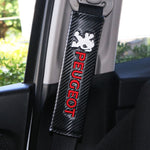 2pcs Carbon fiber Car Seat belt Cover Protective Pad for Peugeot 307 206 207 308 207 4 close-up view