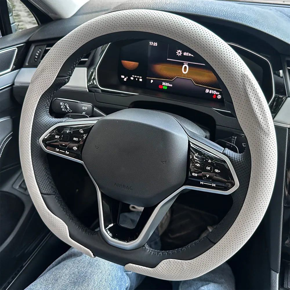 Steering Wheel Cover 36-38cm Universal Non-Slip Leather additional angle