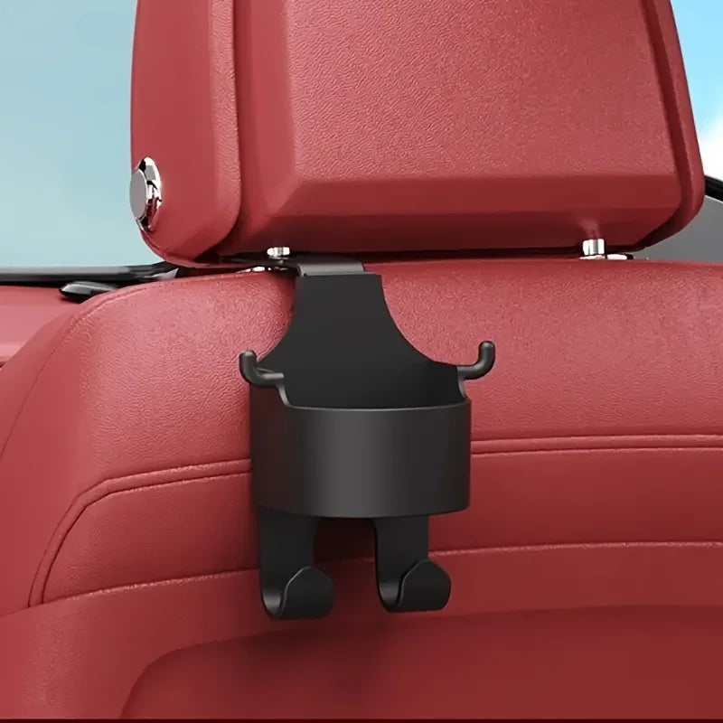 1/2Multifunctional Car Seat Back Storage Rack with Hook Cup Holder Storage Box Stur additional angle