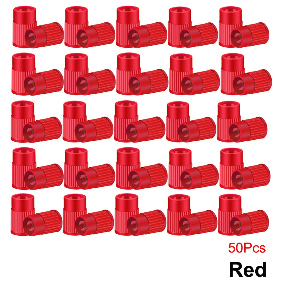 Plastic Tire Valve Caps with Built-in Valve Core Remover | Universal Stem Covers for C close-up view