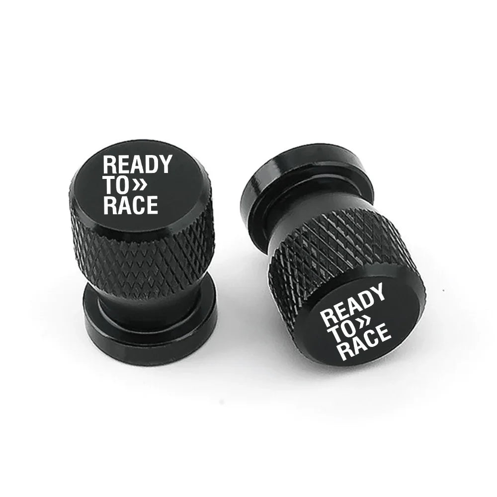 CNC Aluminum Valve Stem Caps for KTM Duke RC Adventure Models | Motorcycle Tire Valve close-up view
