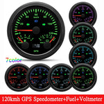 HD Customized 85mm 3 in 1 Gauge | GPS Speedometer, Fuel Gauge, Tachometer with Antenna detail view