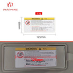 For Car Sun Visor Makeup Mirror Sticker Airbag Sticker Safety Warning Sticker Warning Board Sticker
