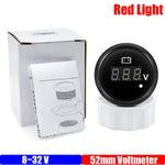 8-32V 28-48V 52mm Digital Voltmeter with Red Alarm Light | Waterproof Voltage Gauge additional angle