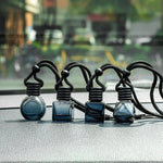 Empty Black Cap Square Car Perfume Bottle | Glass Diffuser Ornament