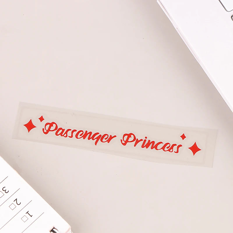 Passenger Princess Star Mirror Decal | Personalized Car Rearview Mirror Sticker detail view