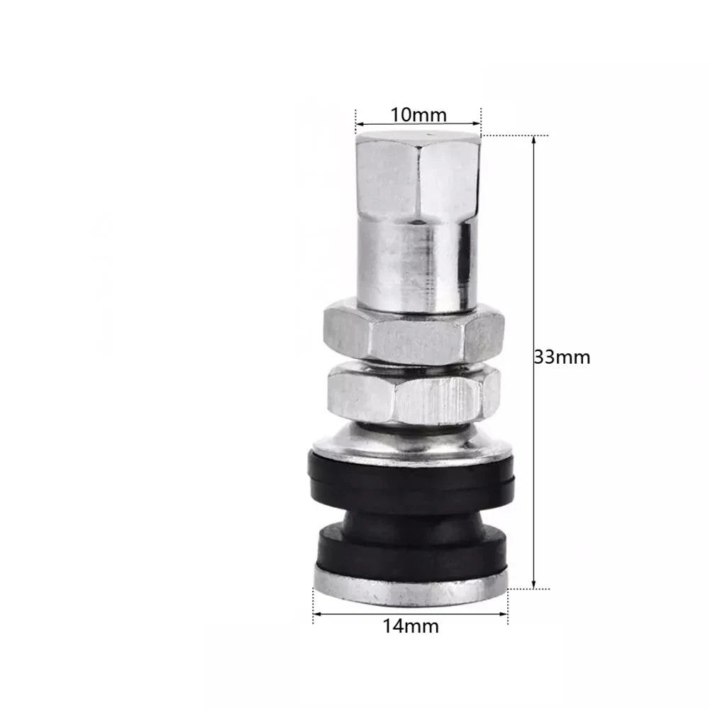 2 Pcs Silver Metal Car Tire Valve Short Stems | Tubeless Vacuum Replacement lifestyle view