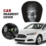 Car Headrest Covers Universal Elastic Fit Horror Theme Skull Design Funny Playful All alternate view