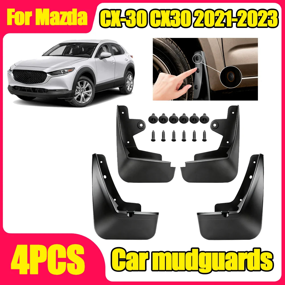 For Mazda CX-30 CX30 2021 2022 2023 4PCS Wheel Mudflaps Mazda Front Rear Mudguards Splash Guards Fen