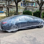 Universal Exterior Waterproof Car Cover | Disposable PE Plastic Automobile Cover with lifestyle view