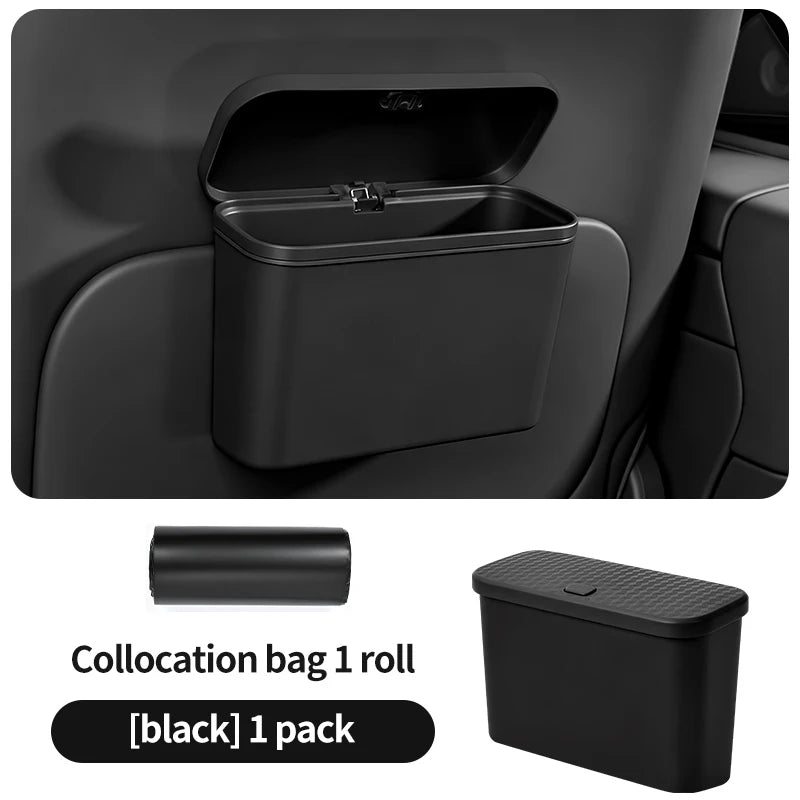 Multifunctional Hanging Car Trash Can with Lid Storage Bin lifestyle view