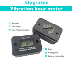 Digital Vibration Tachometer Hour Meter | Waterproof Engine Gauge with LCD Display