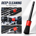 New Car Cleaning Kit Scrubber Drill Detailing Brush Set Air Conditioner Vents Towel Po close-up view