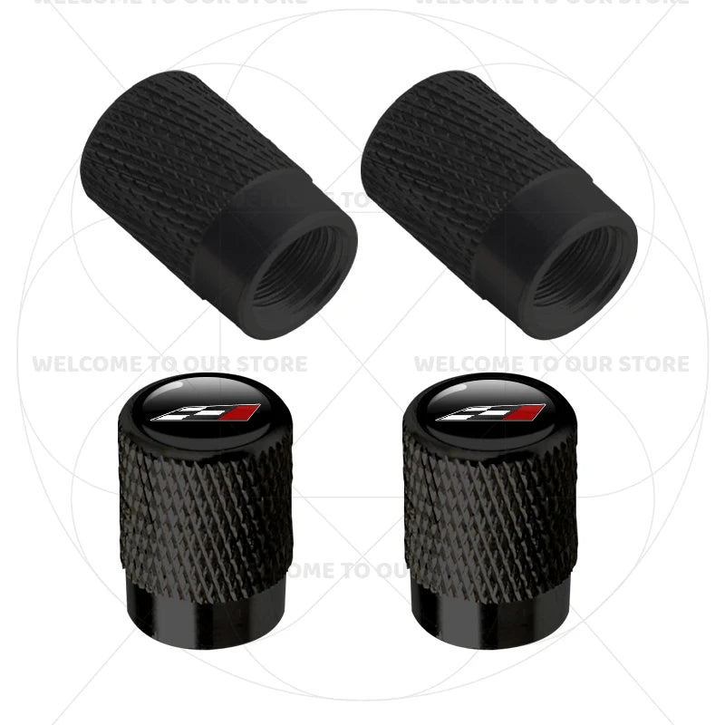 For Leon Racing Flag Emblem 5F MK2 MK3 FR VZ5 Race Flag 4Pcs Aluminum Car Tire Valve lifestyle view