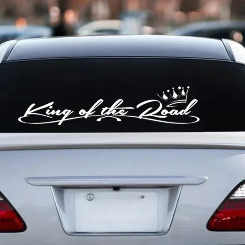 Waterproof and sunscreen Die-Cut Vinyl Decal King of the Road Car Sticker  Auto Decors on Car Body Bumper Rear Window