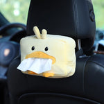 Cute Cartoon Short Plush Tissue Box Holder Car Armrest Backseat Tissue Cover Auto Inte close-up view