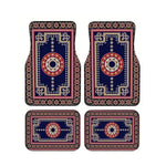 Red Bohemian Paisley Print Car Floor Mats 4Pcs Universal Anti-Slip Auto Carpet Interior detail view