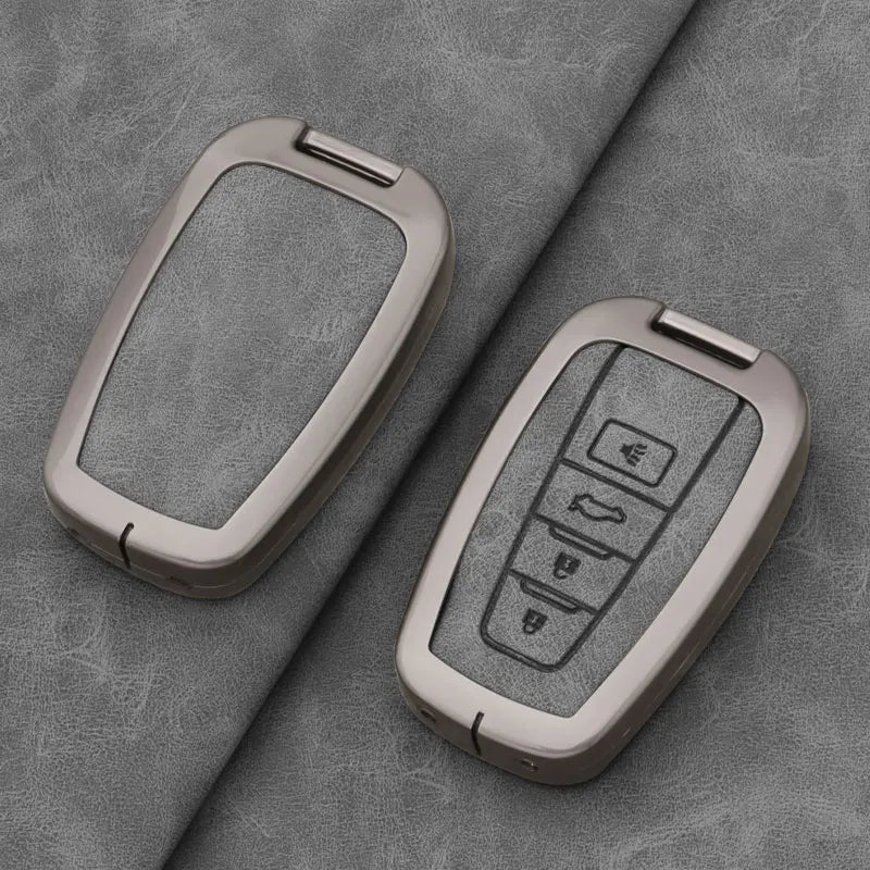 Leather Remote Key Chain Ring Case Cover Shell Protect For Toyota CHR Camry Corolla additional angle