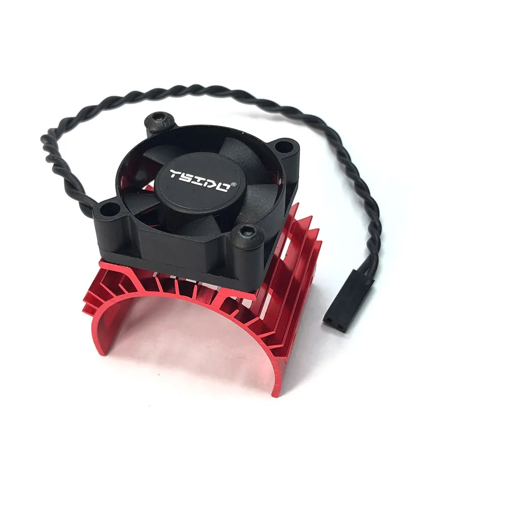 Brushless Motor Heatsink Cover with Cooling Fan for 1/10 1/12 Wltoys 124017 124016 detail view