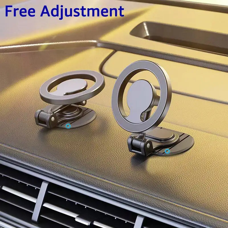 Magnetic Car Phone Holder Foldable Dashboard Mount for MagSafe iPhone 12-17 close-up view