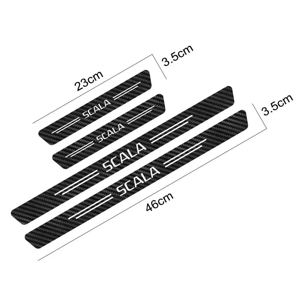 For Skoda Fabia Octavia Kamiq Karoq Kodiaq Rapid Scala Superb 4PCS Car Door Sill Th additional angle
