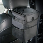 3-in-1 Car Trash Can with Lid & Waterproof Storage Bag