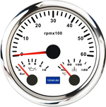 MH 85mm 3-in-1 Gauge Tachometer Water Temp Oil Pressure | 12V Car Boat 8000RPM 7 Colo alternate view