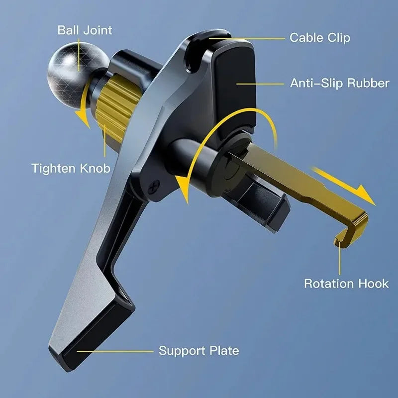 Car Phone Holder Air Vent Clip Mount 17mm Ball Head close-up view