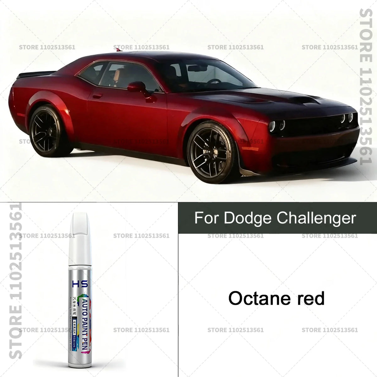 Car Paint Repair Pen For Dodge Challenger Paint Scratch Repair Accessories Blue White close-up view