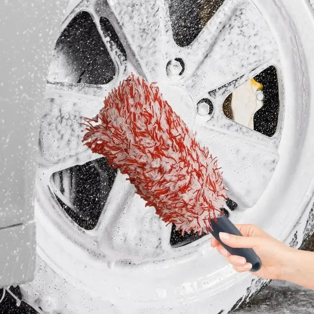 Car Wash Plush Wheel Brush for Rims and Spokes lifestyle view