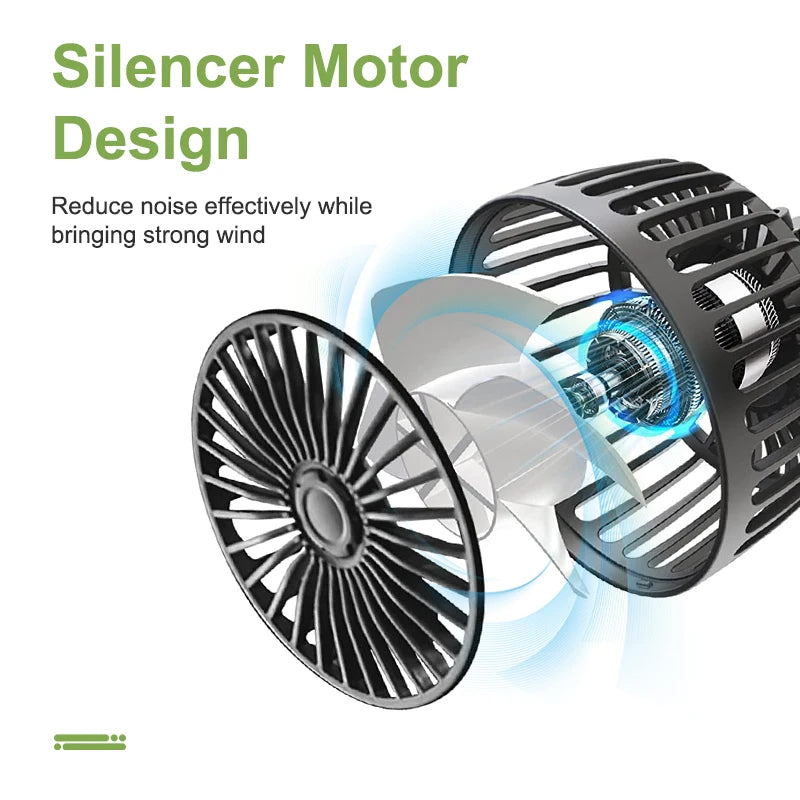 Car Fan 360° 3-speed Car Seat Back Cooling Fan USB Charge Dual Head Fan Adjustable Ro alternate view