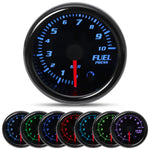 2'' 52mm 7 Color Car Gauge Set | Multi-Function 12V Gauge with Digital and Analog Disp close-up view