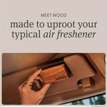 Wooden Car Air Freshener | 6 Scents Auto Scent Diffuser - Long-Lasting Amber Odor Remo close-up view