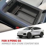 Xpeng G6 Center Console Armrest Storage Box | Custom Fit ABS + Silicone Organizer Tray