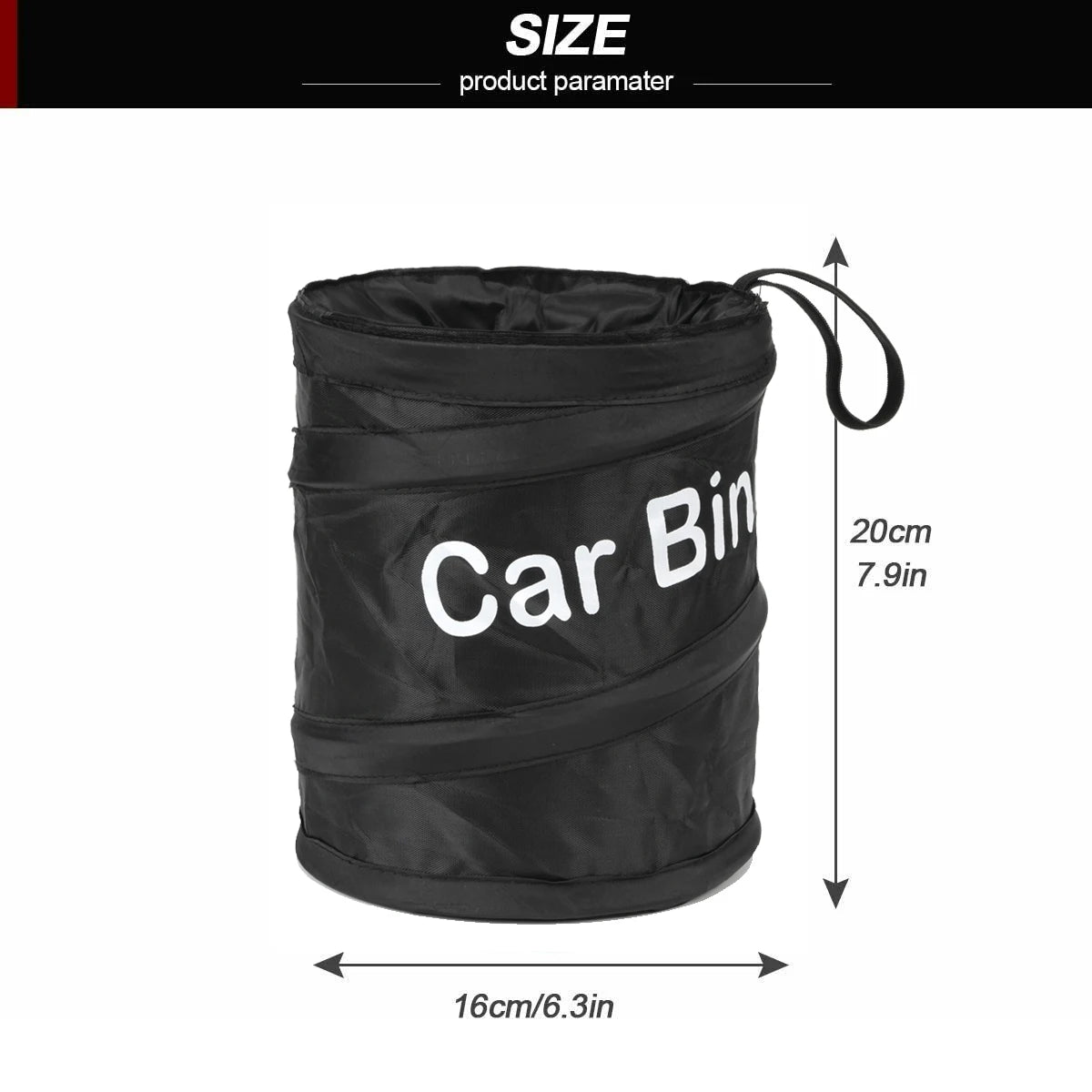 New Arrival Collapsible Car Trash Can Pack Leak Proof Waste Bin with Garbage Bag Li additional angle