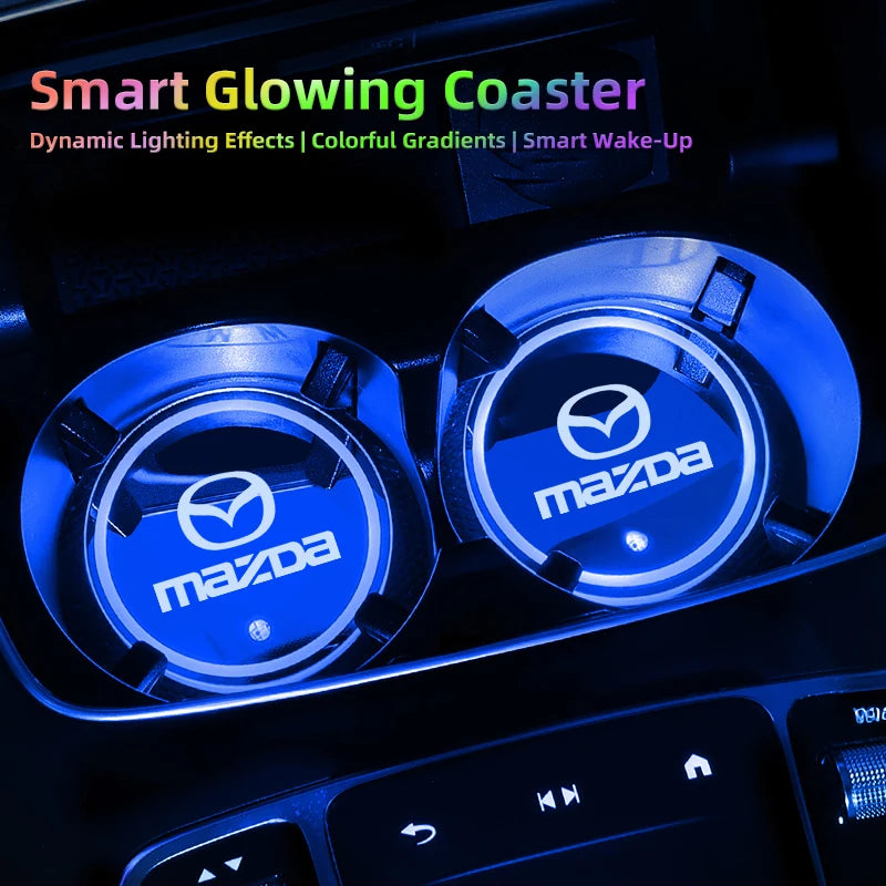 LED Car Cup Pad Rechargeable Auto Atmosphere Lamp | Ambient Light for Mazda Models alternate view