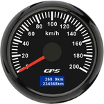 30/60/80/120/200 Km/h GPS Speedometer 52MM Car Truck Speed Gauge Meter With GPS Antenn close-up view