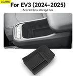 Suitable for 2024-2025 Kia Ev3 Armrest Storage Box, Center Console Storage Tray, Black Car Interior