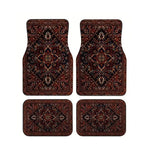 Red Bohemian Paisley Print Car Floor Mats 4Pcs Universal Anti-Slip Auto Carpet Interio close-up view