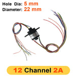 2/4/6/12 Channels 2A Hollow Shaft Slip Ring  Rotation Connector with 5mm Hole rings for Camera Gimbal / Ferris wheel Rings
