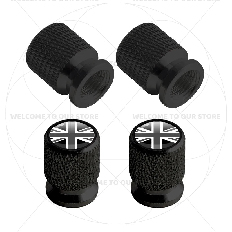 For Sweden Swedish Flag Union Jack Britain Flag Emblem 4Pcs Aluminum Motorcycle Car additional angle